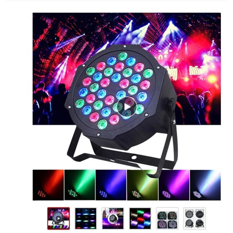 GENERICO - Reflector Par plano para DJ, 36 luces LED RGBW DMX 512