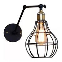 Aplique Lampar de pared Jaula con brazo ajustable