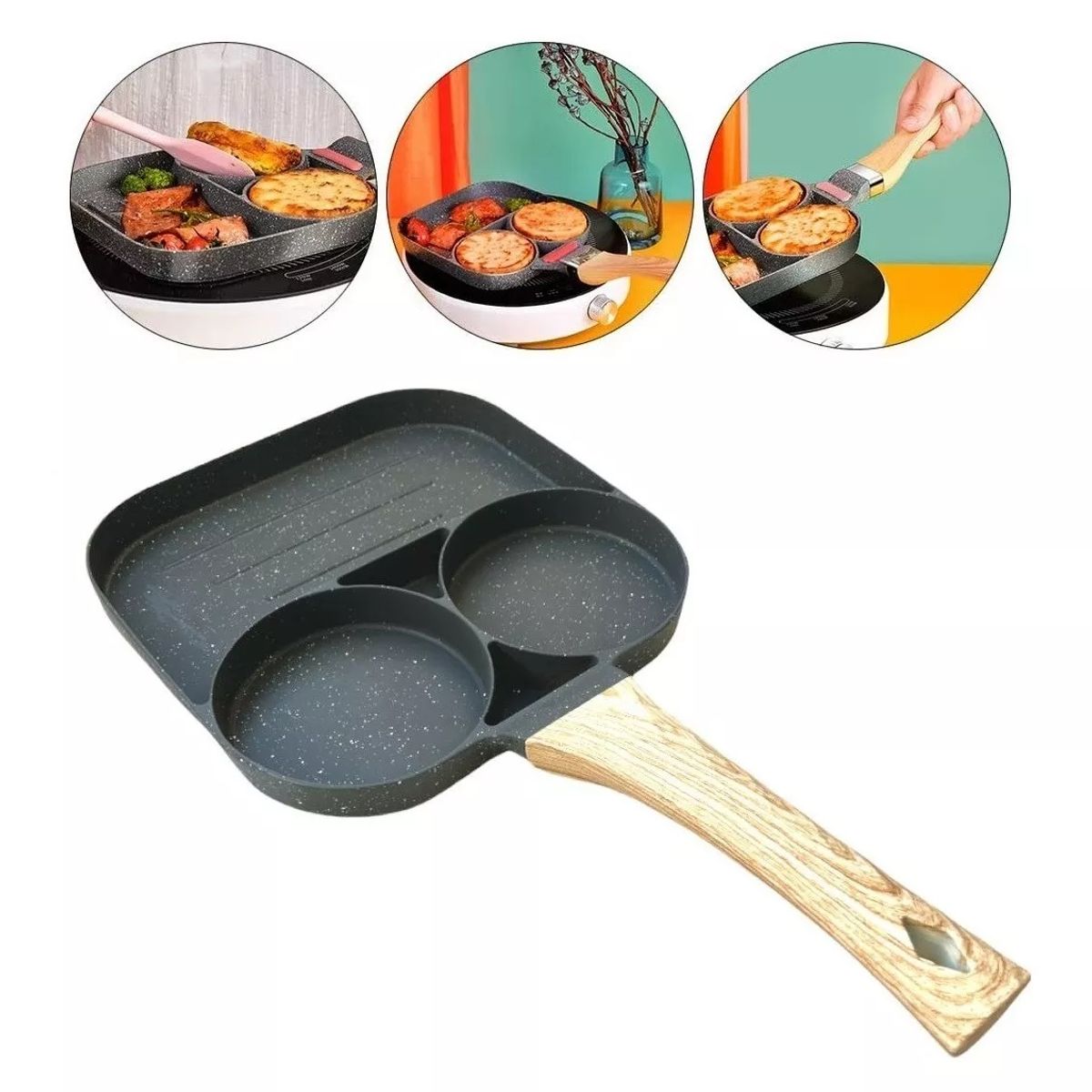 GENERICO - Sarten Ceramica 3 En 1 Sartenes Antiadherentes Sartén Antiadherente