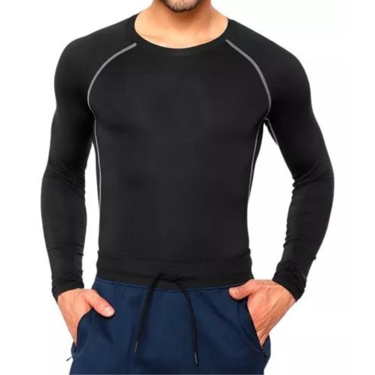LOOK SHOP - Camiseta Primera Capa Algodón. Polera Manga Larga Hombre 033