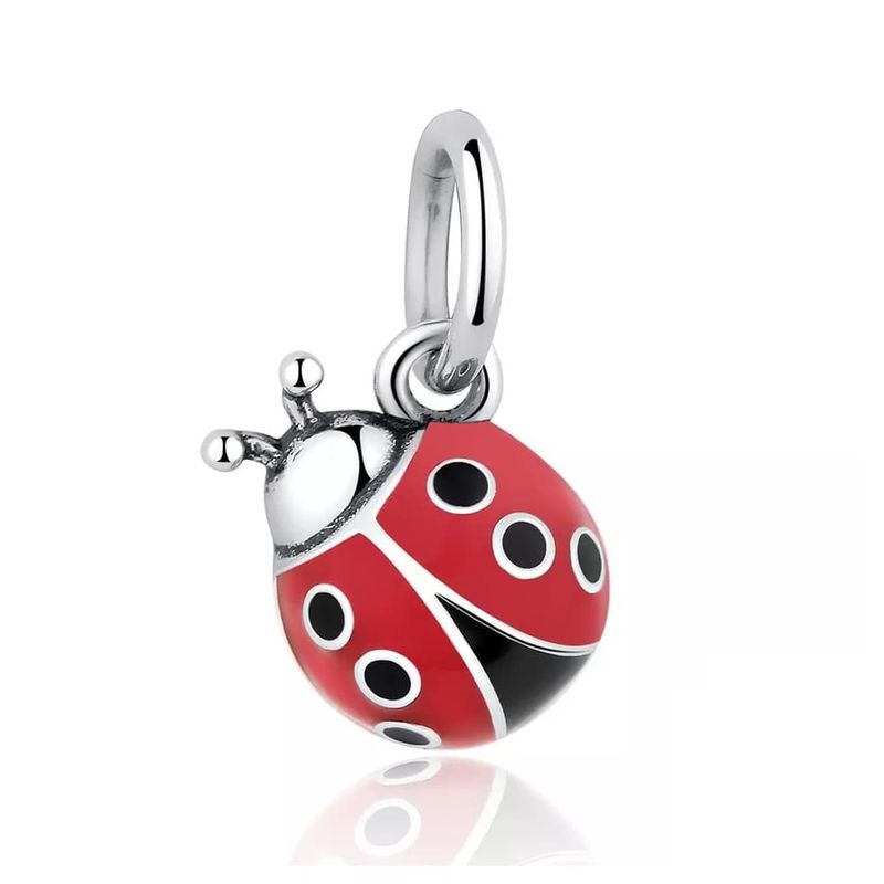 TODOJOYAS - Charm Dije Plata 925 Mariquita Roja