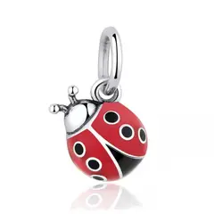 TODOJOYAS - Charm Dije Plata 925 Mariquita Roja