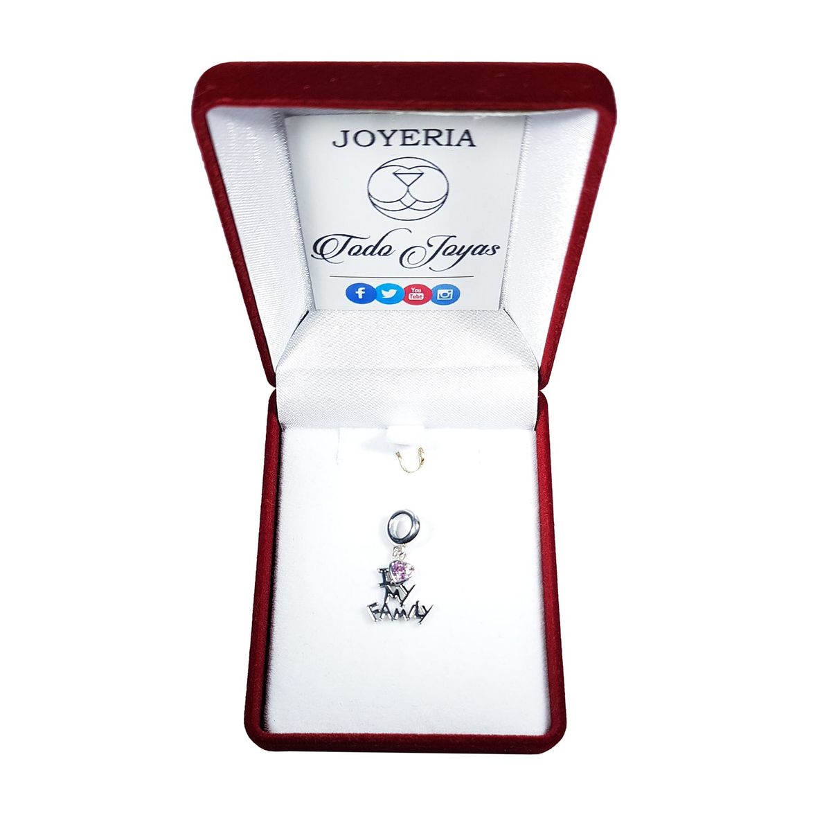 TODOJOYAS - Charm Dije Plata 925 Amo a Mi Familia