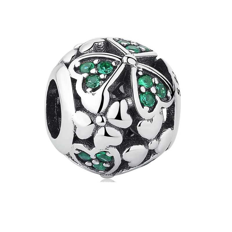 TODOJOYAS - Charm Dije Plata 925 Separador Trebol Bolita