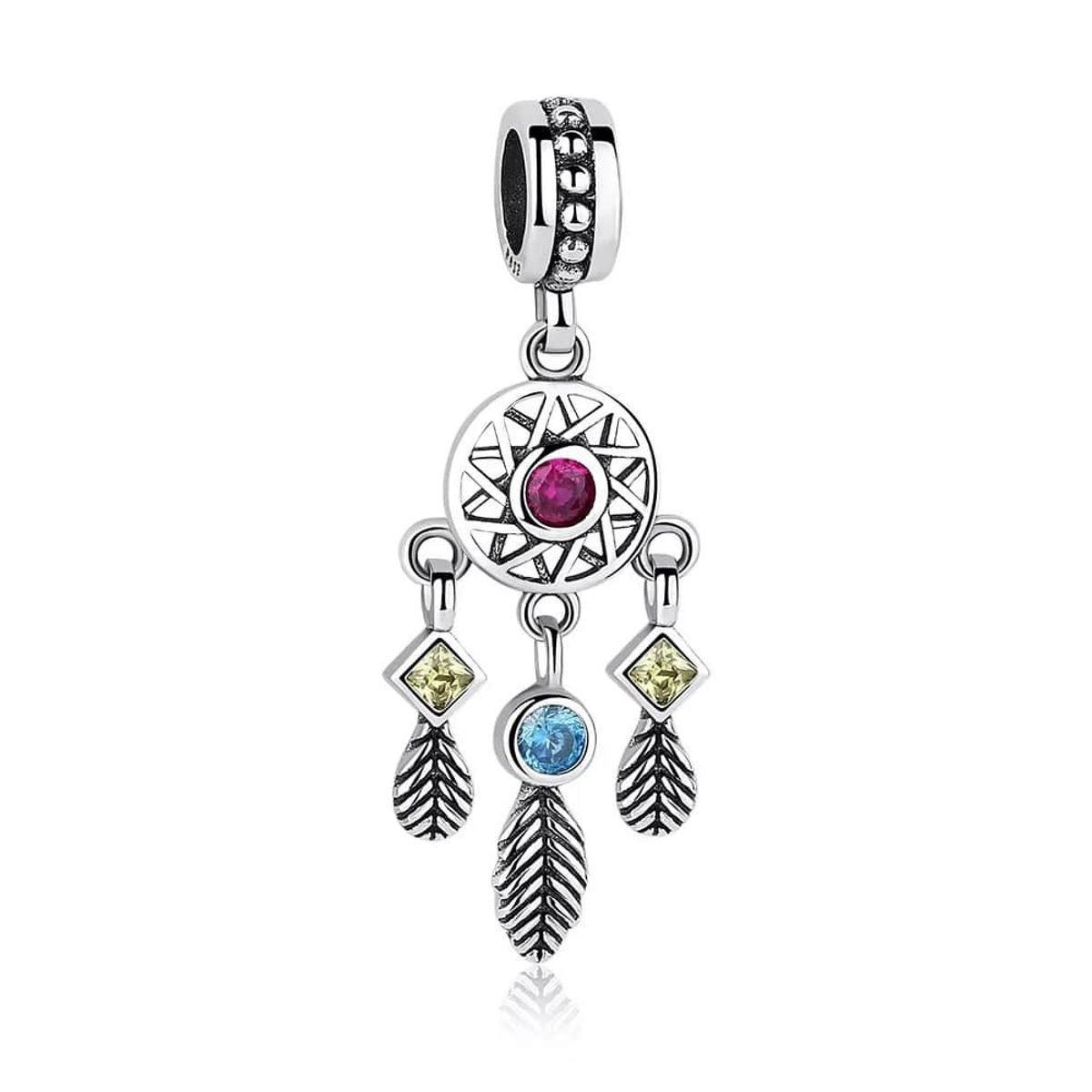 TODOJOYAS - Charm Dije Plata 925 Atrapa Sueños Colores