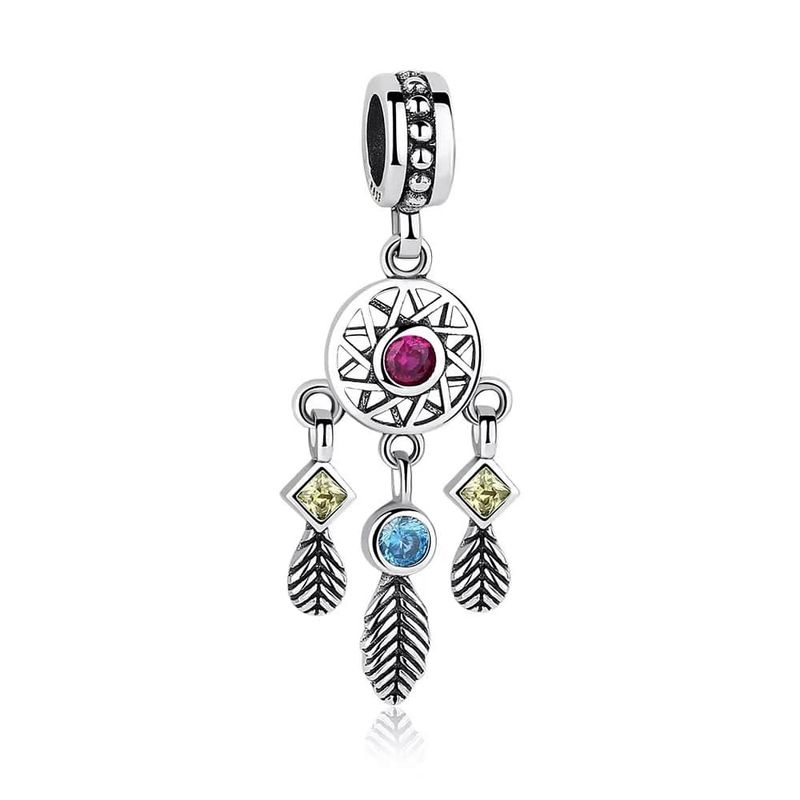 TODOJOYAS - Charm Dije Plata 925 Atrapa Sueños Colores