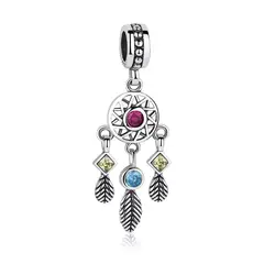 TODOJOYAS - Charm Dije Plata 925 Atrapa Sueños Colores
