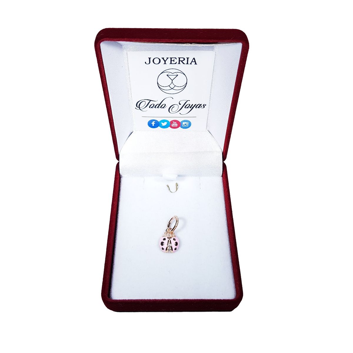 TODOJOYAS - Charm Dije Plata 925 Mariquita Rose Gold