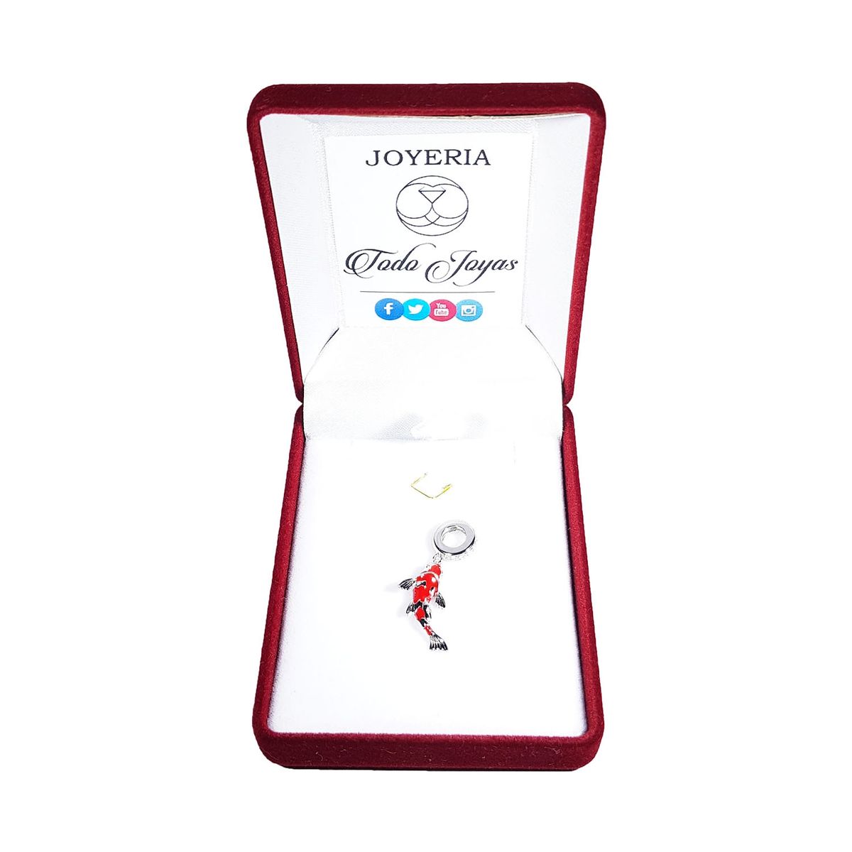 TODOJOYAS - Charm Dije Plata 925 Pez de La Suerte
