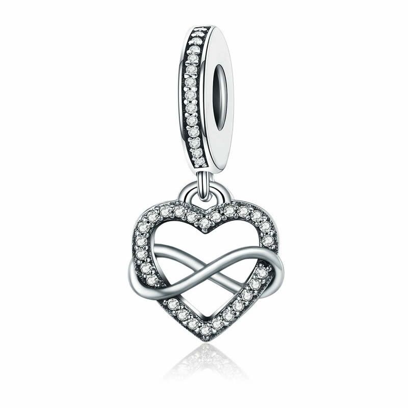 TODOJOYAS - Charm Dije Plata 925 Corazon Infinito