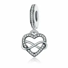 TODOJOYAS - Charm Dije Plata 925 Corazon Infinito