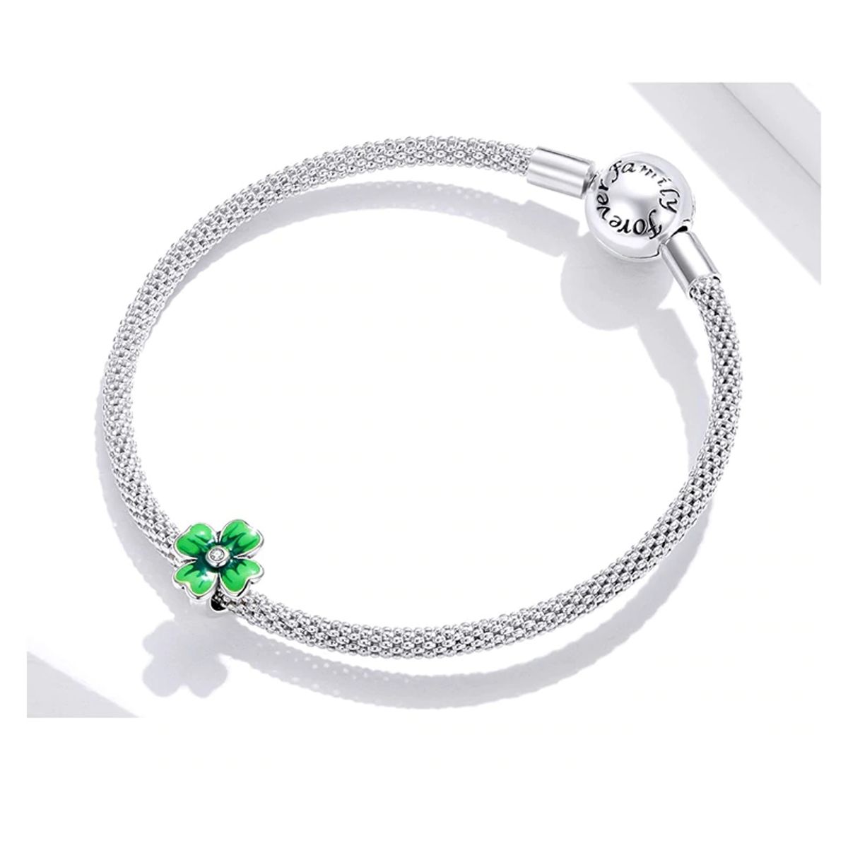 TODOJOYAS - Charm Dije Plata 925 Trebol Verde 688