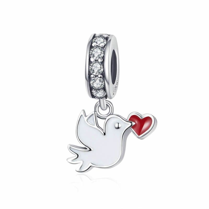 TODOJOYAS - Charm Dije Plata 925 Paloma Blanca