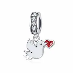TODOJOYAS - Charm Dije Plata 925 Paloma Blanca