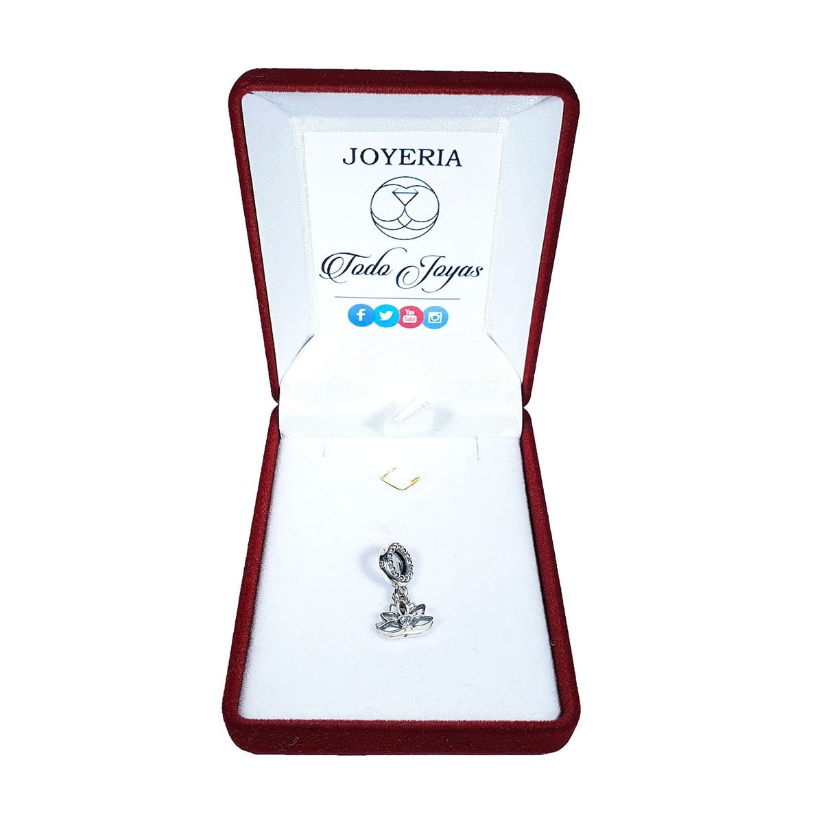 TODOJOYAS - Charm Dije Plata 925 Flor de Loto