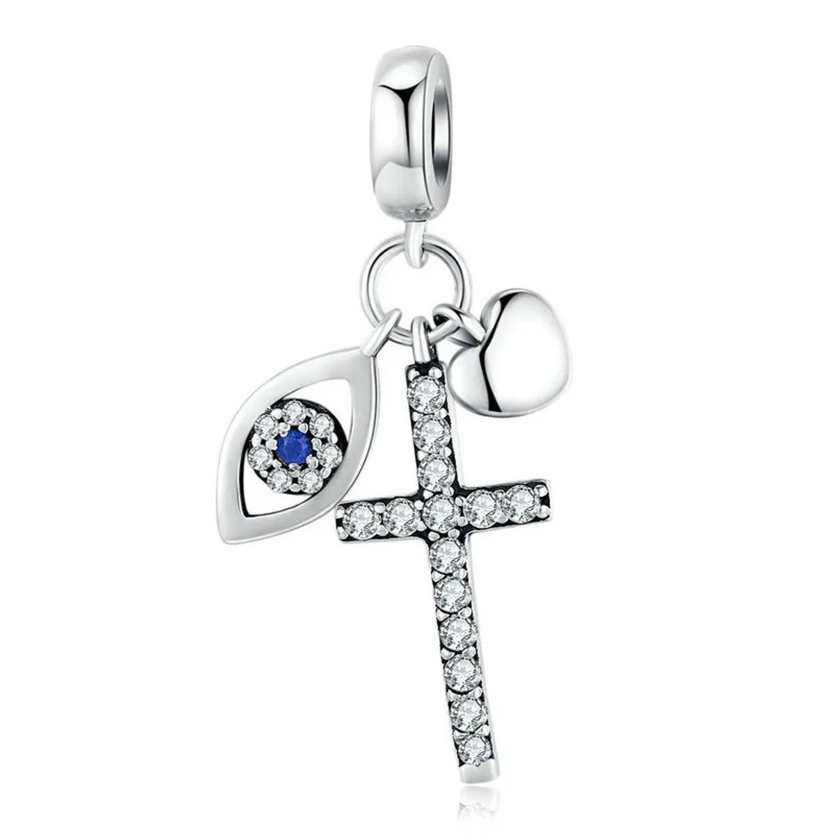 TODOJOYAS - Charm Dije Plata 925 Cruz Ojo Turco
