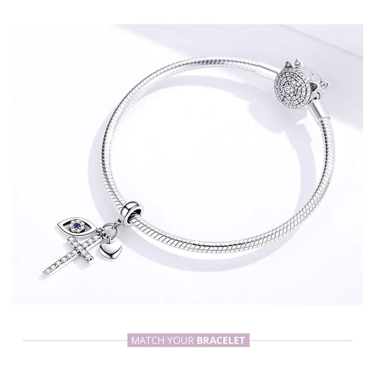 TODOJOYAS - Charm Dije Plata 925 Cruz Ojo Turco