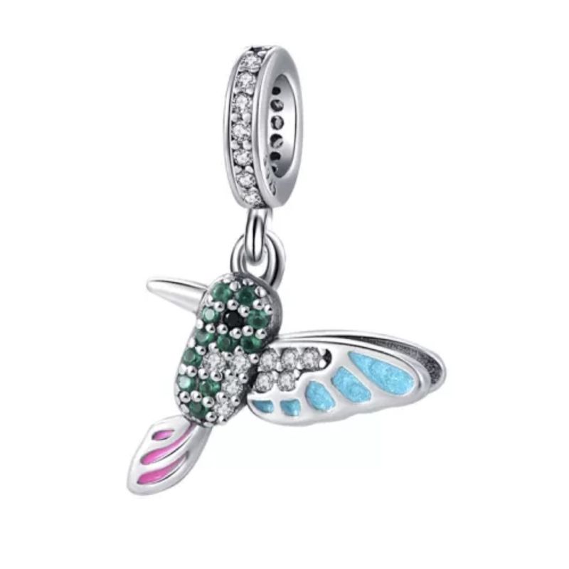 TODOJOYAS - Charm Dije Plata 925 Colibri Picaflor Una Cara