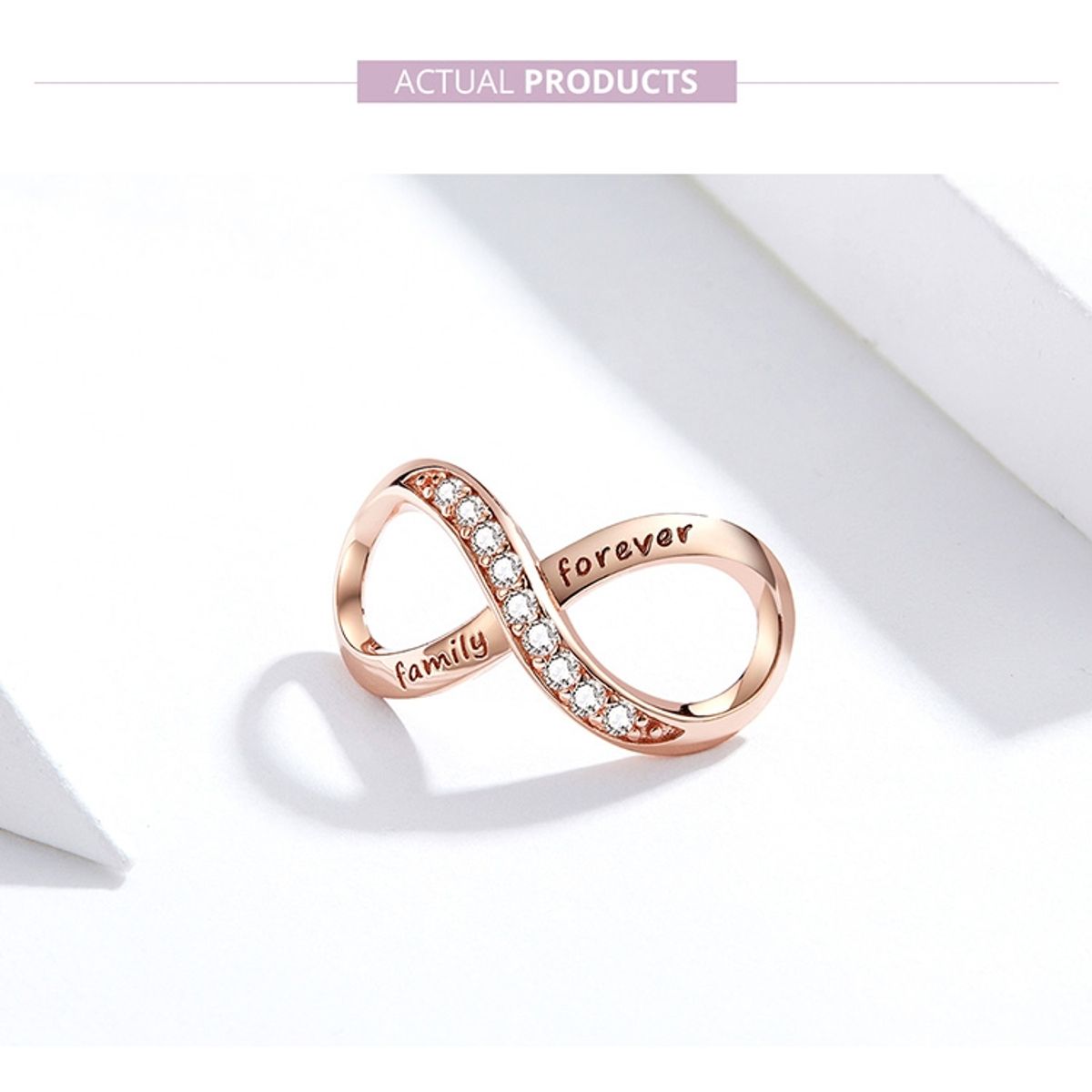 TODOJOYAS - Charm Dije Plata 925 Infinito Rose Gold