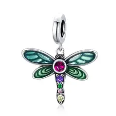 TODOJOYAS - Charm Dije Plata 925 Libelula Multicolor