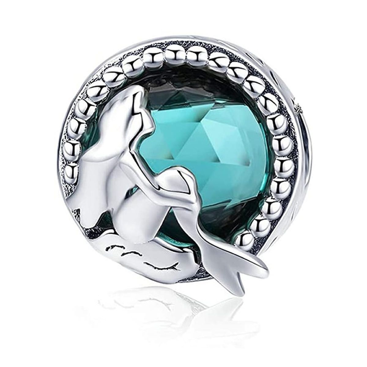 TODOJOYAS - Charm Dije Plata 925 Sirena Cristal