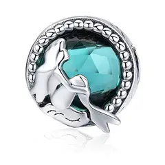 TODOJOYAS - Charm Dije Plata 925 Sirena Cristal
