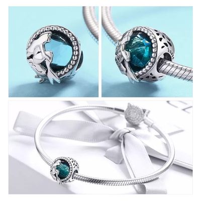 Imagen 2 del producto Charm Dije Plata 925 Sirena Cristal