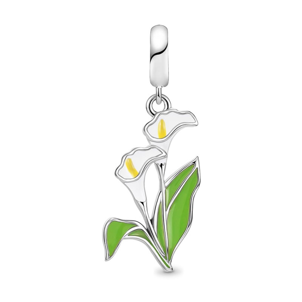 TODOJOYAS - Charm Dije Plata 925 Colgante Flor Cala