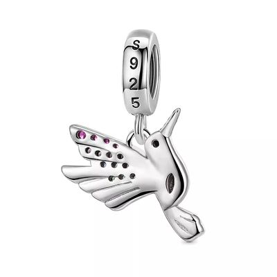 Imagen 2 del producto Charm Dije Plata 925 Pajaro Colibri Multicolor