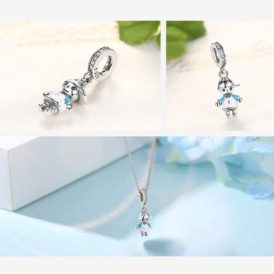 Imagen 2 del producto Charm Dije Plata 925 Niño Hijo Celeste