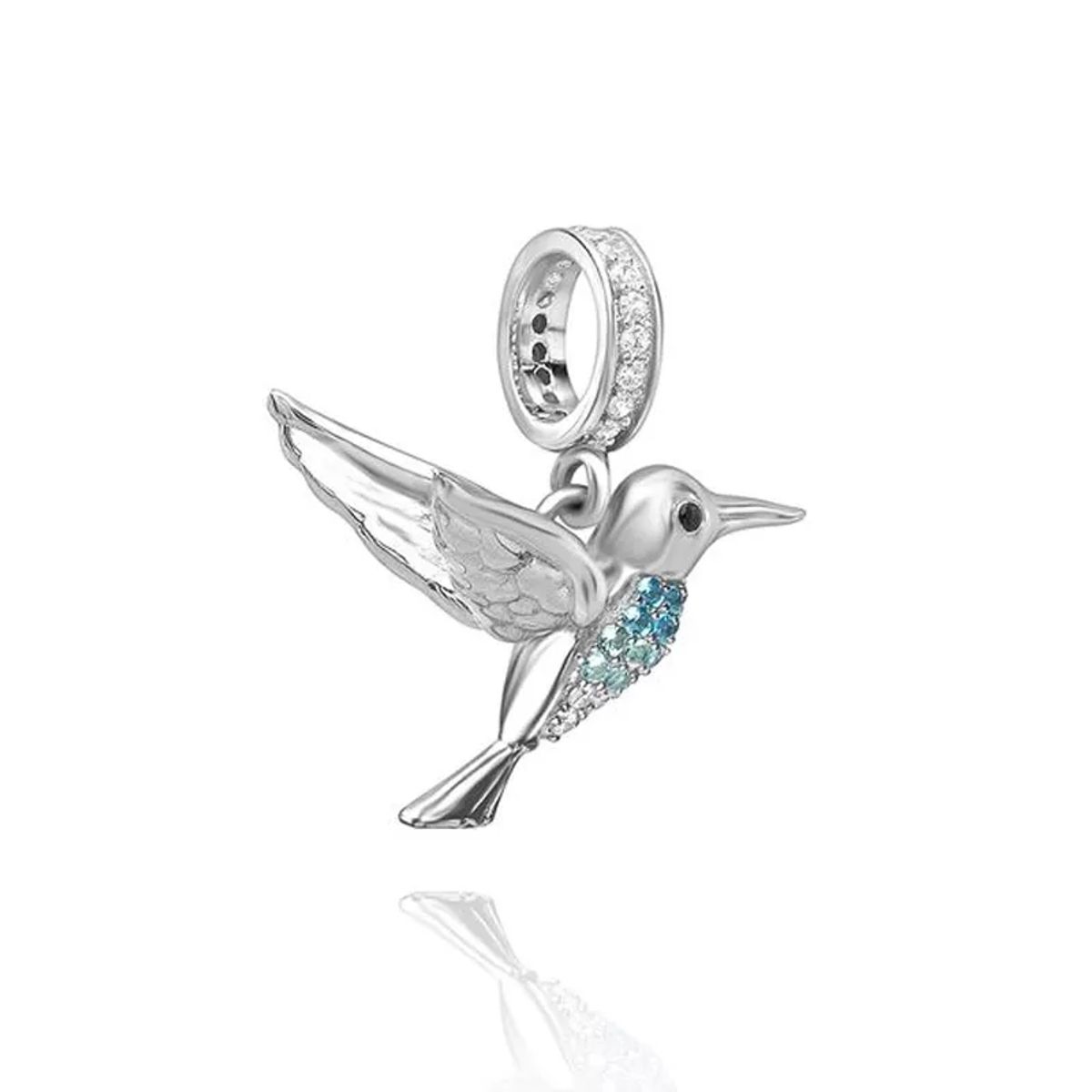 TODOJOYAS - Charm Dije Plata 925 Clibri Pajaro Ave Plateada