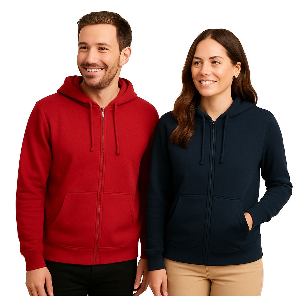 ANDESLAND OUTDOOR APPAREL - Polerón Canguro Con Cierre Vulpes Azul Oscuro Unisex