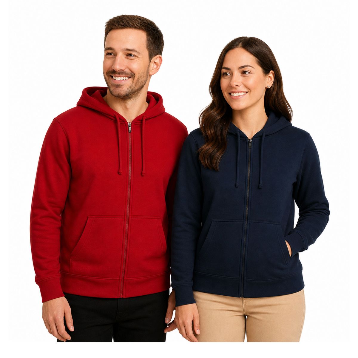 ANDESLAND OUTDOOR APPAREL - Polerón Canguro Con Cierre Vulpes Rojo Unisex