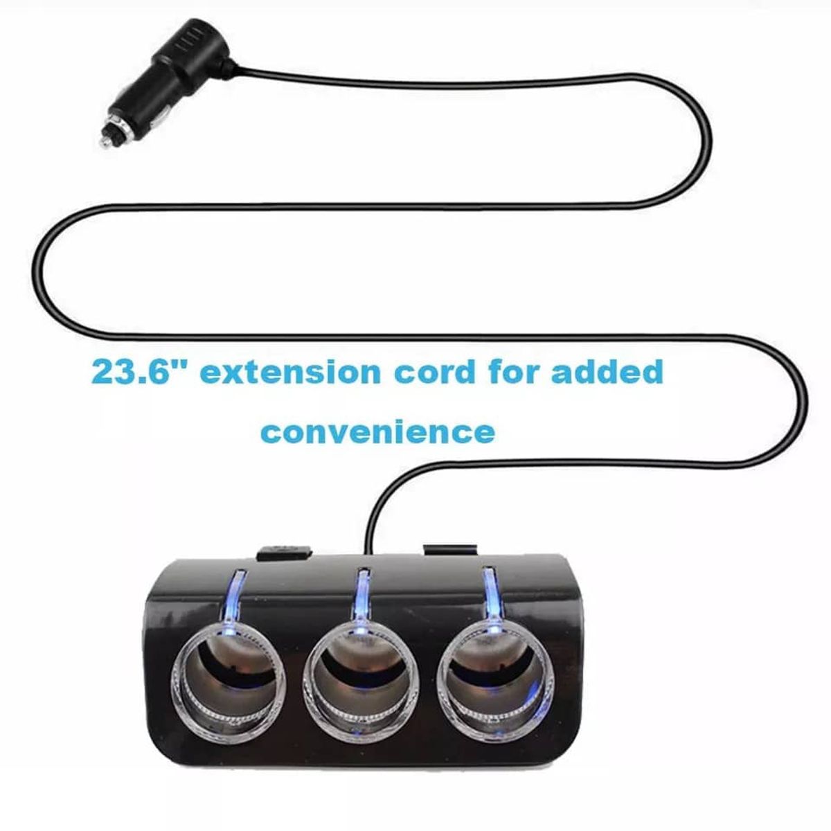 GENERICO - Toma splitter Triple Adaptador de cenicero de auto