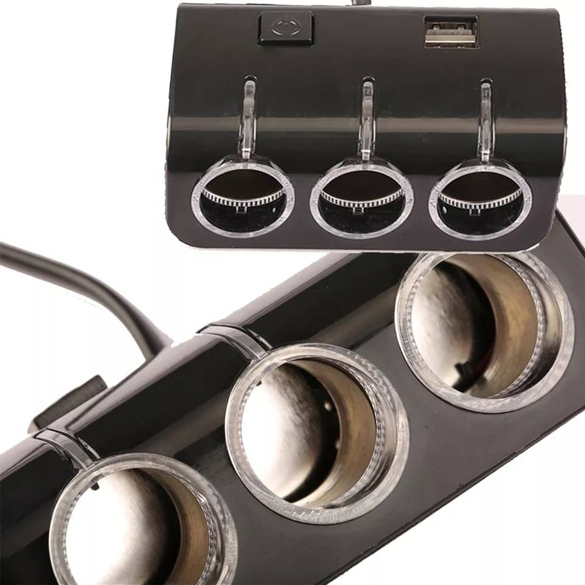 GENERICO - Toma splitter Triple Adaptador de cenicero de auto