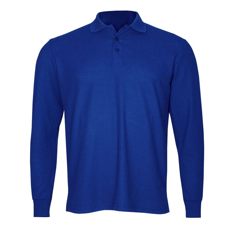 ANDESLAND OUTDOOR APPAREL - Polera Algodón Pique Manga Larga Velox Azulino Hombre