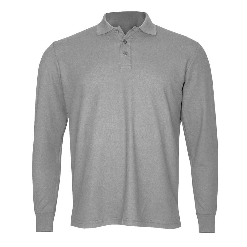 ANDESLAND OUTDOOR APPAREL - Polera Algodón Pique Manga Larga Velox Gris Hombre
