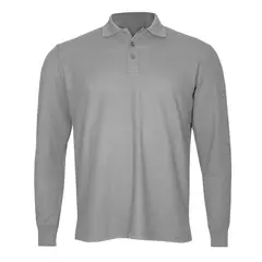 ANDESLAND OUTDOOR APPAREL - Polera Algodón Pique Manga Larga Velox Gris Hombre