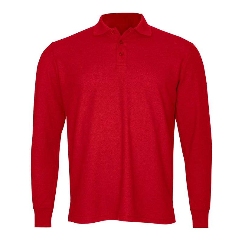ANDESLAND OUTDOOR APPAREL - Polera Algodón Pique Manga Larga Velox Rojo Hombre.-