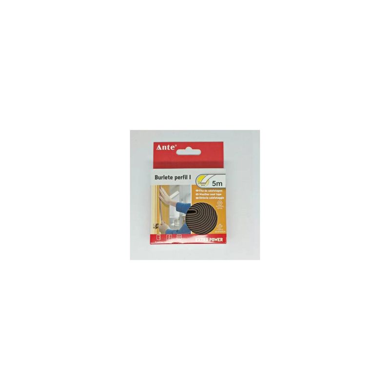 GENERICO - Burlete Autoadhesivo Sellador Para Puertas Y Ventanas Perfil I 6m