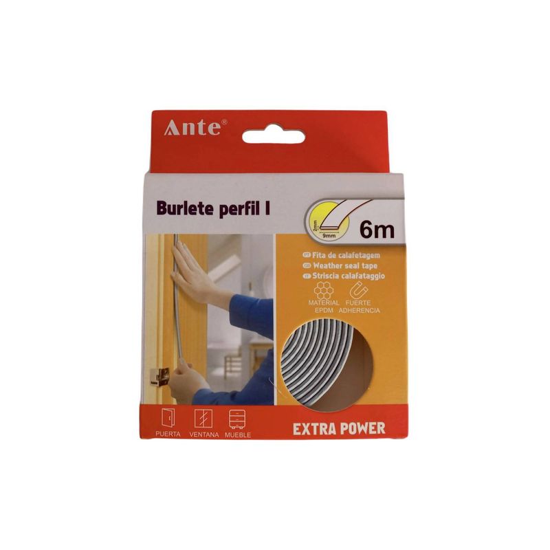 GENERICO - Burlete Autoadhesivo Sellador Para Puertas Y Ventanas Perfil I Blanco