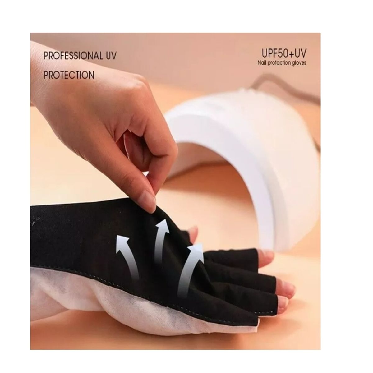 GENERICO - 2 Pares Guantes Desechables Protector Uv Para Manicure