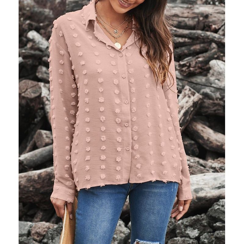 ARRAKASTA - Blusa abotonada punto suizo_.