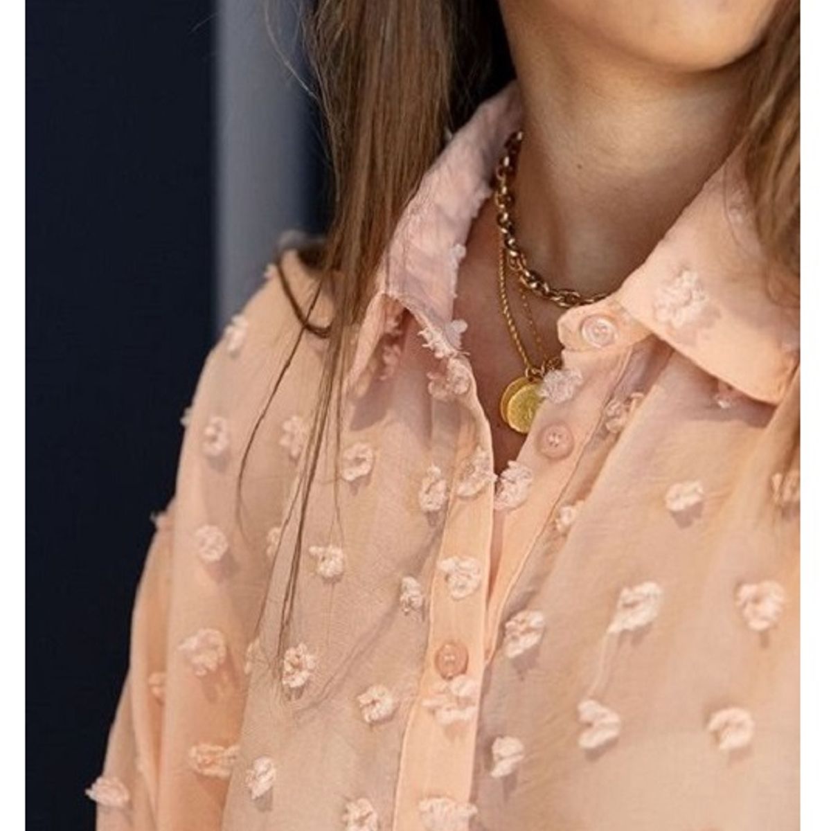 ARRAKASTA - Blusa abotonada punto suizo