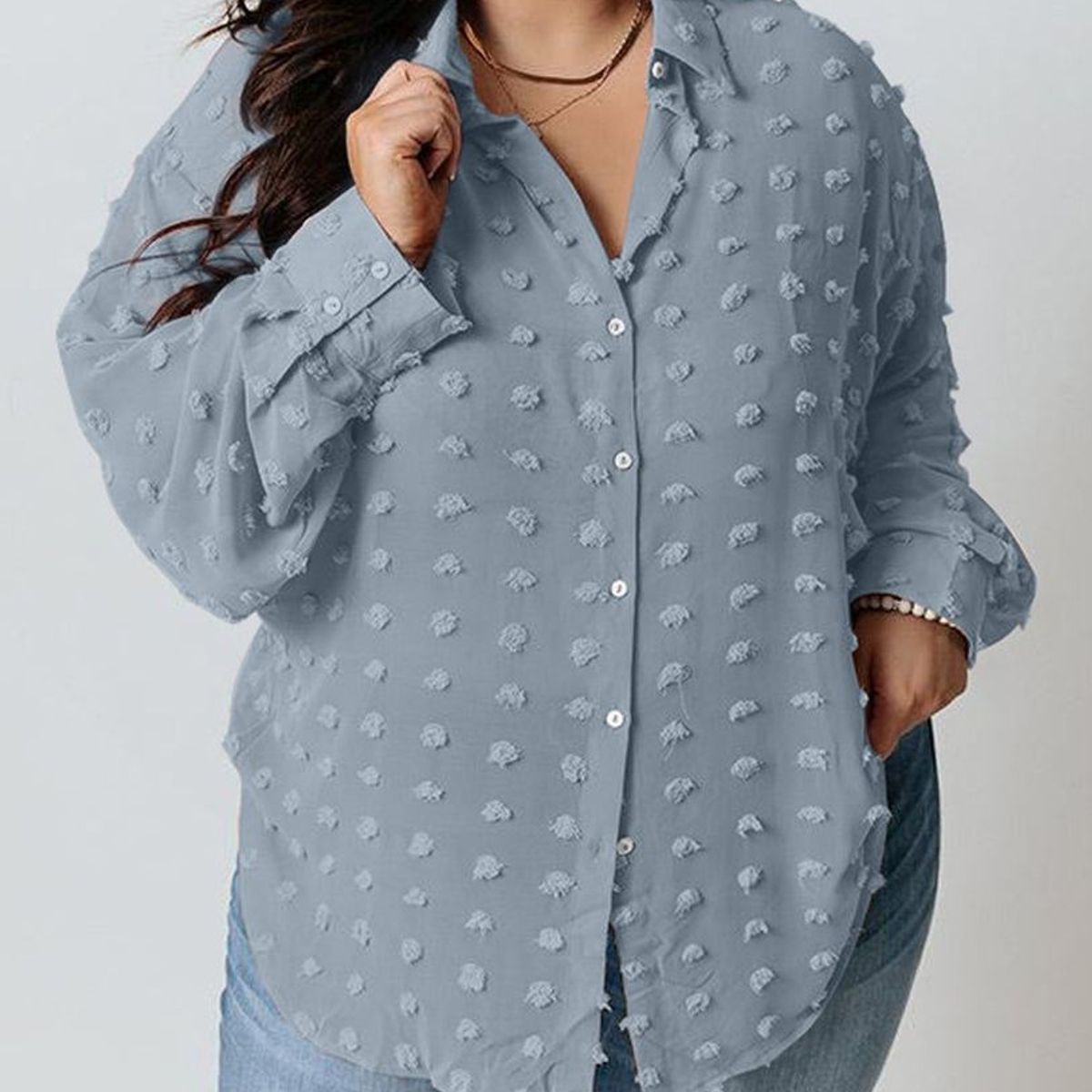 ARRAKASTA - Blusa abotonada punto suizo