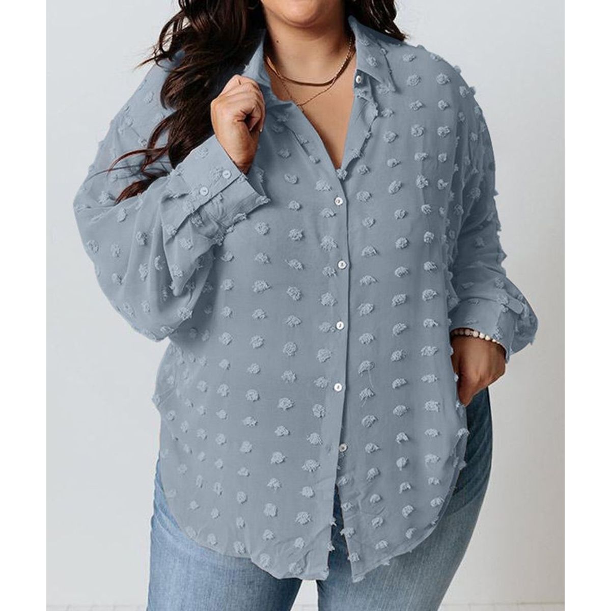 ARRAKASTA - Blusa abotonada punto suizo