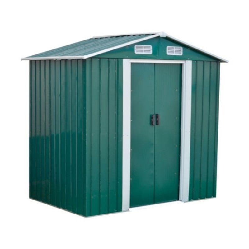GENERICO - Bodega de jardin 186x183x119 cm verde acero inoxidable