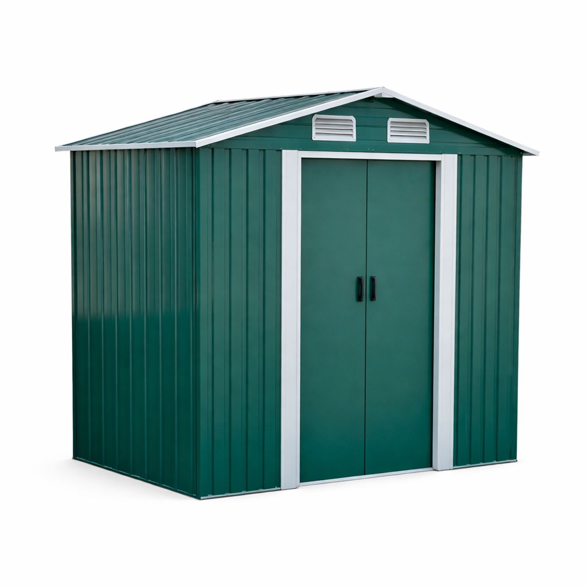 SPACE HOME - Bodega de Jardín Metálica Verde con Puertas Corredera 183x119