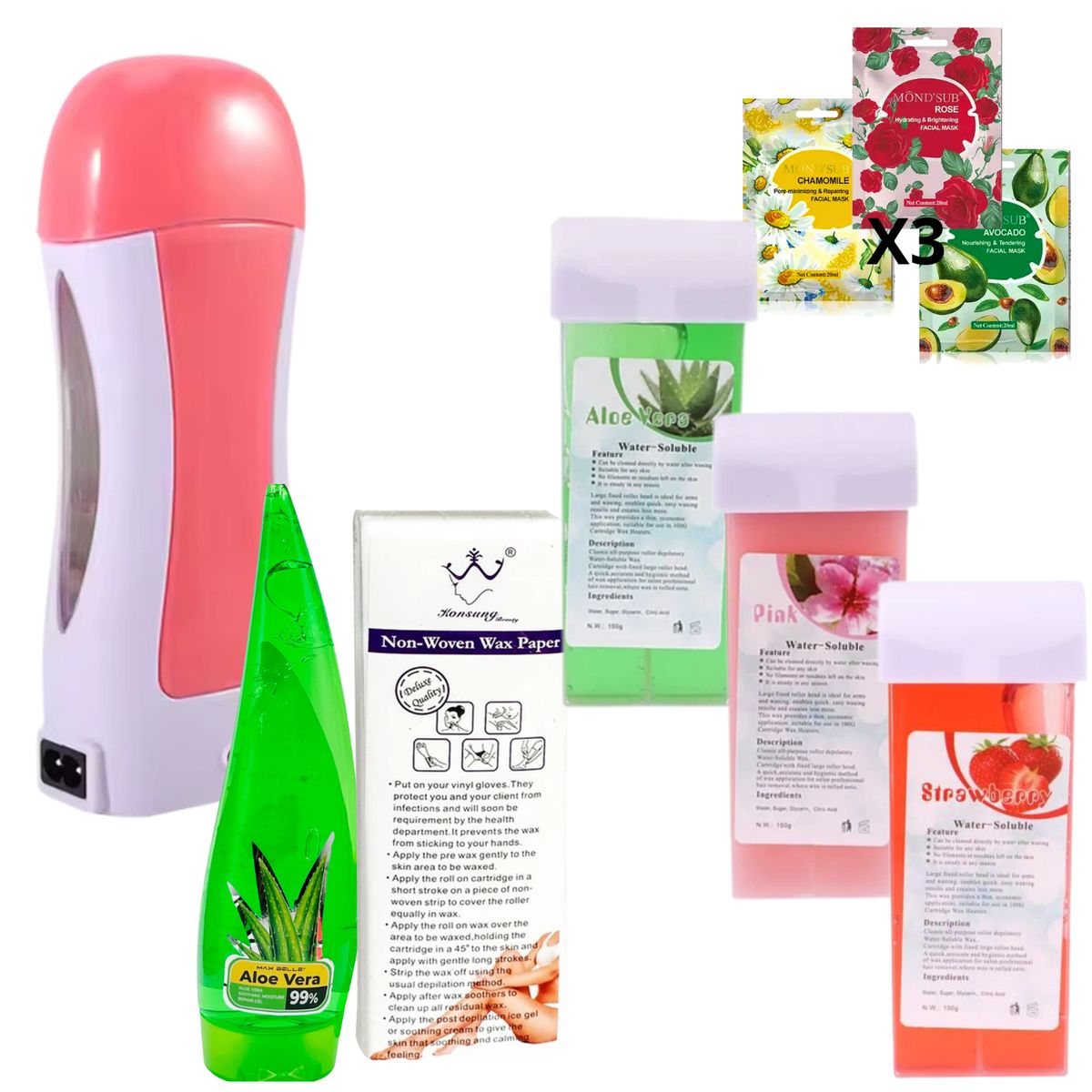 GENERICO - Kit Depilacion Roll On Completo  Gel Hidratante