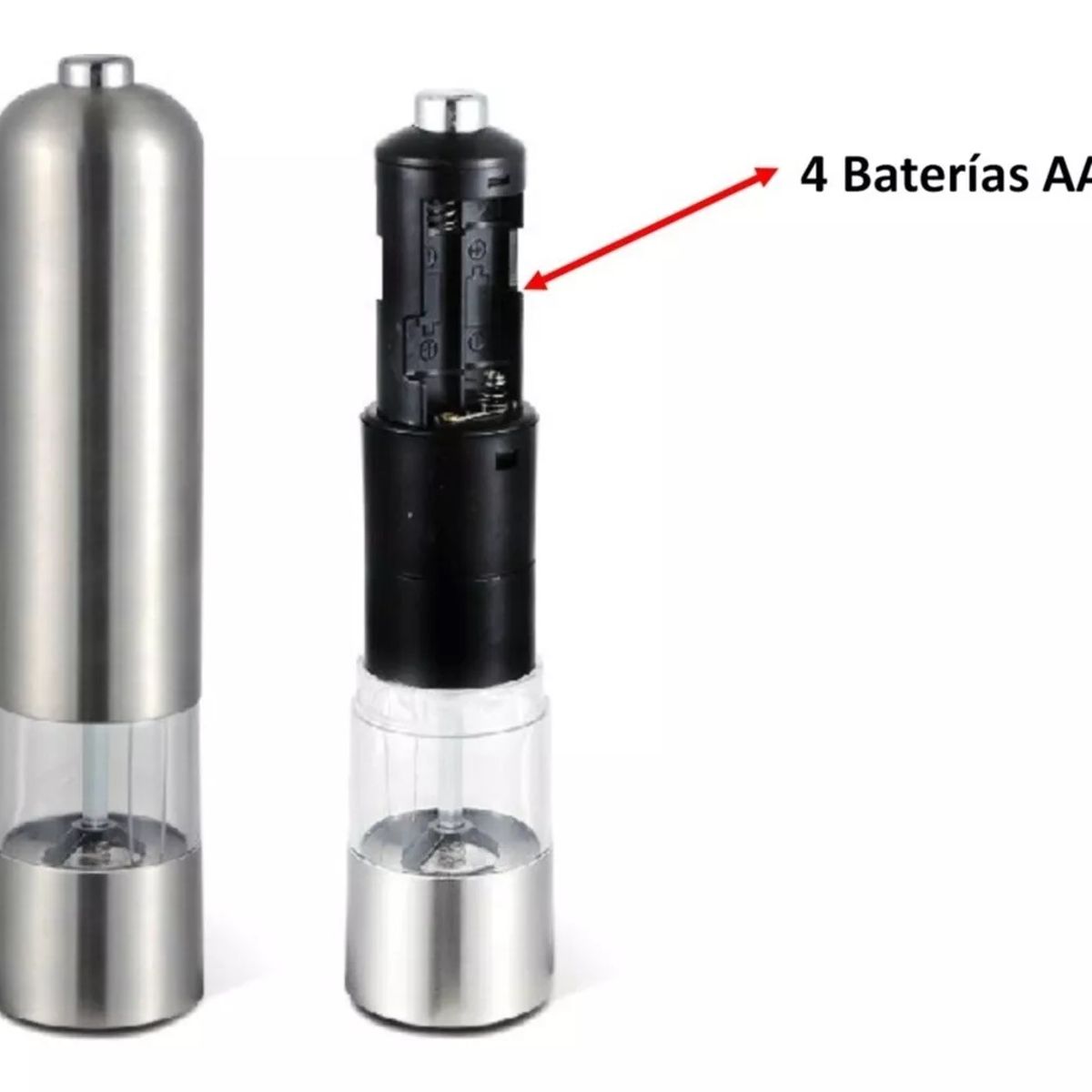 GENERICO - Molinillo De Pimienta Eléctrico Dispensador Sal Pimienta